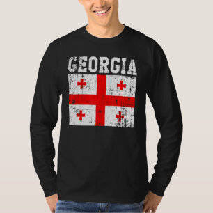 Retro Vintage Georgia Flag Georgian Roots T-Shirt
