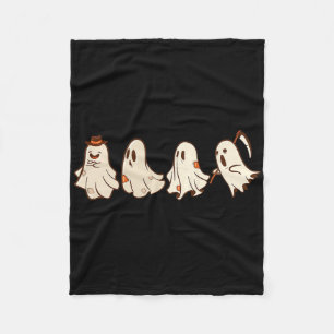 Retro Vintage Ghost Halloween Boo Trick Or Treat S Fleece Blanket