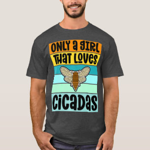 Retro Vintage Girl That Loves Cicadas Insect T-Shirt