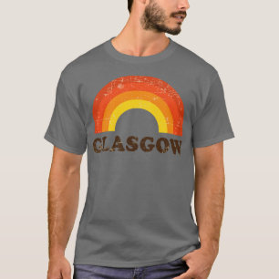 Retro Vintage Glasgow Rainbow Scotland UK Souvenir T-Shirt