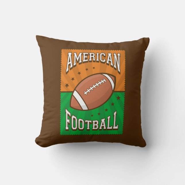 Retro Vintage Gold Green  American Football   Cushion (Front)