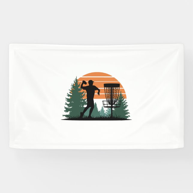 Retro Vintage Golf Disc Playing Banner (Horizontal)