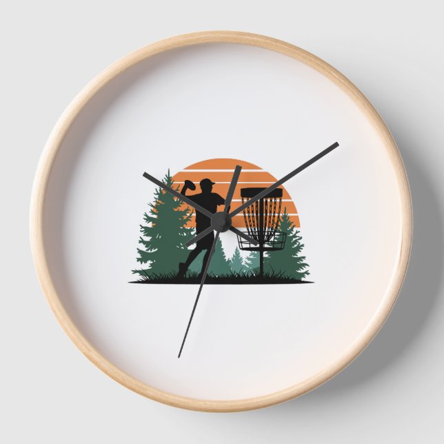Retro Vintage Golf Disc Playing Clock (Front)