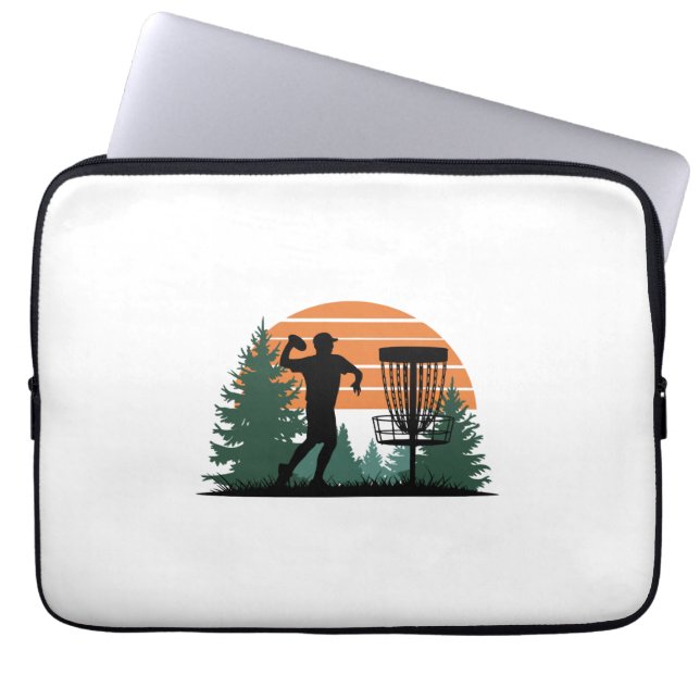 Retro Vintage Golf Disc Playing Laptop Sleeve (Front)