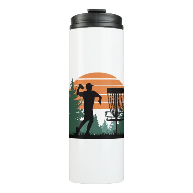 Retro Vintage Golf Disc Playing Thermal Tumbler (Front)