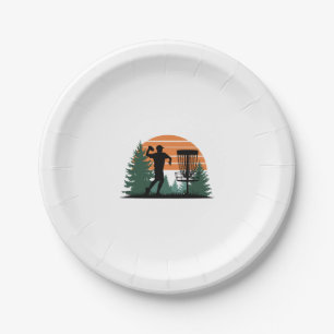 Retro Vintage Golf Disk Playing Paper Plate