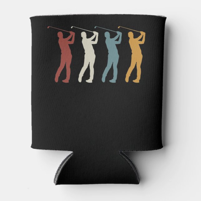 Retro vintage Golfer Can Cooler (Front)