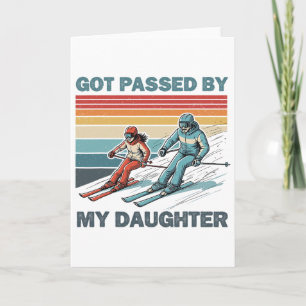 Retro Vintage Got Ped By My Daughter Funny Skiing Card