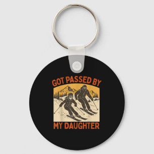 Retro Vintage Got Ped By My Daughter Funny Skiing Key Ring