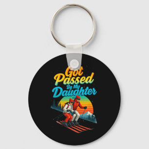 Retro Vintage Got Ped By My Daughter Funny Skiing  Key Ring