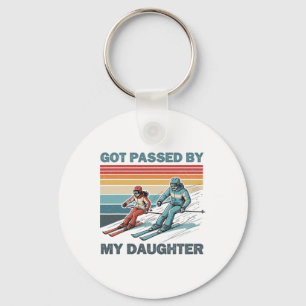Retro Vintage Got Ped By My Daughter Funny Skiing Key Ring