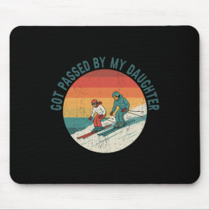 Retro Vintage Got Ped By My Daughter Funny Skiing Mouse Mat