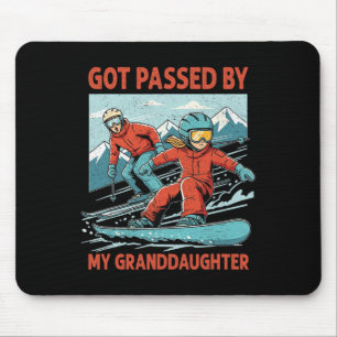Retro Vintage Got Ped By My Granddaughter Funny Sk Mouse Mat