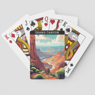Retro Vintage Grand Canyon National Park Arizona  Playing Cards