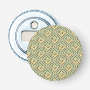 Retro vintage green and yellow pattern bottle opener