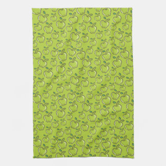 Retro Vintage Green Apples Fruit Orchard Tea Towel