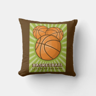 Retro Vintage Green Basketball Cushion