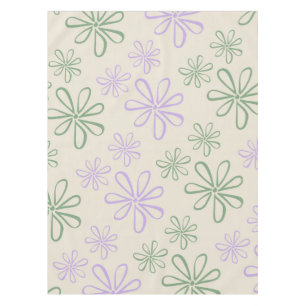 Retro Vintage Green Purple Small Flower Pattern Tablecloth
