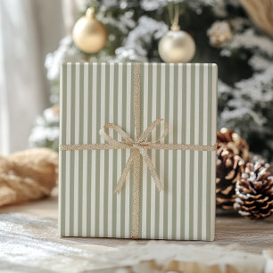 Retro Vintage Green Stripes Wrapping Paper