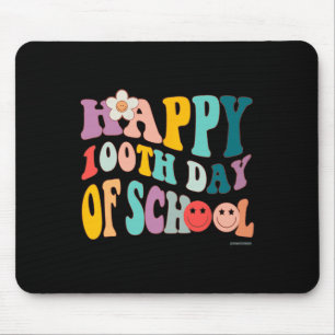 Retro Vintage Groovy 100 Days of School For Teache Mouse Mat