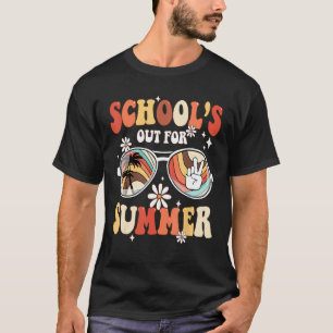 Retro Vintage Groovy Last Day of School s Out For  T-Shirt