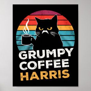 Retro Vintage Grumpy Coffee Harris  Poster