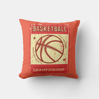 Retro Vintage Grunge Pink Red Basketball Cushion