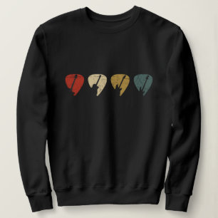 Retro Vintage Guitar Pick Player Bassist Musician Sweatshirt