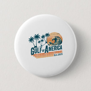 Retro Vintage Gulf Of Us America 2025 American Fla 6 Cm Round Badge