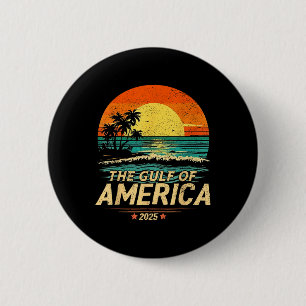 Retro Vintage Gulf Of Us America 2025 American Fla 6 Cm Round Badge