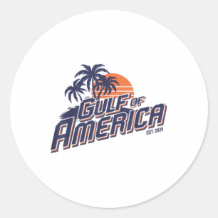 Retro Vintage Gulf Of Us America 2025 American Fla Classic Round Sticker