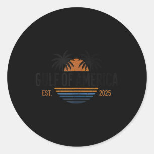 Retro Vintage Gulf Of Us America 2025 American Fla Classic Round Sticker