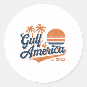 Retro Vintage Gulf Of Us America 2025 American Fla Classic Round Sticker