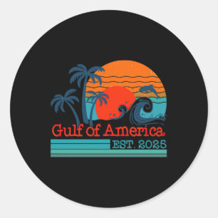 Retro Vintage Gulf Of Us America 2025 American Fla Classic Round Sticker