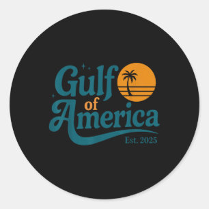 Retro Vintage Gulf Of Us America 2025 American Fla Classic Round Sticker