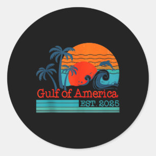 Retro Vintage Gulf Of Us America 2025 American Fla Classic Round Sticker