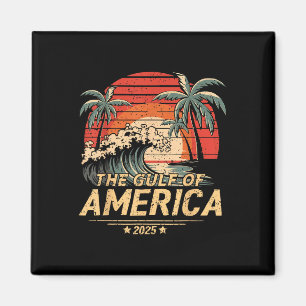 Retro Vintage Gulf Of Us America 2025 American Fla Magnet