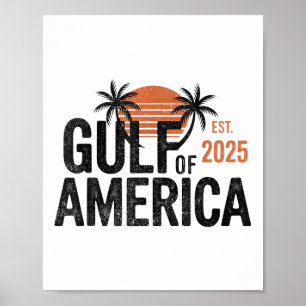 Retro Vintage Gulf Of Us America 2025 American Fla Poster