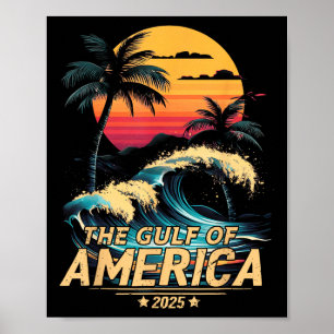 Retro Vintage Gulf Of Us America 2025 American Fla Poster