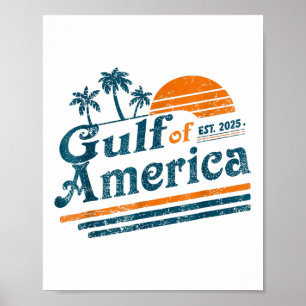 Retro Vintage Gulf Of Us America 2025 American Fla Poster