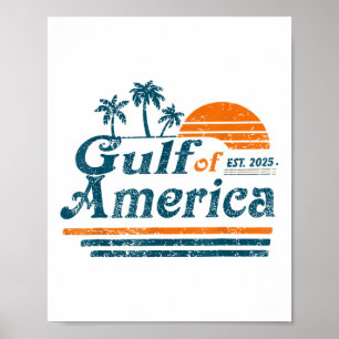 Retro Vintage Gulf Of Us America 2025 American Fla Poster