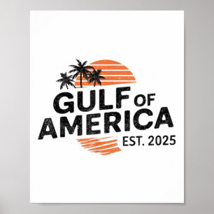 Retro Vintage Gulf Of Us America 2025 American Fla Poster