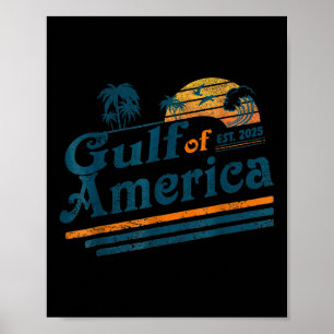 Retro Vintage Gulf Of Us America 2025 American Fla Poster