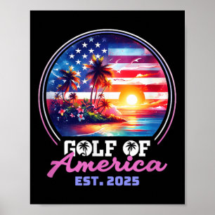Retro Vintage Gulf Of Us America 2025 American Fla Poster