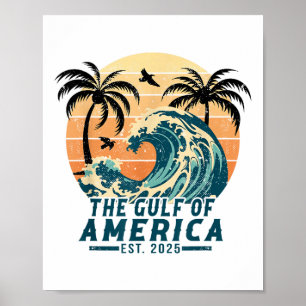 Retro Vintage Gulf Of Us America 2025 American Fla Poster