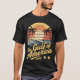 Retro Vintage Gulf Of US America 2025 American Fla T-Shirt