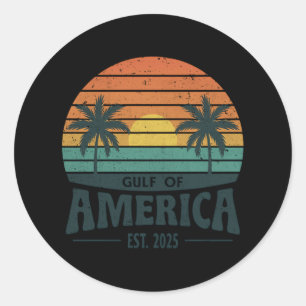Retro Vintage Gulf Of Usa America Est 2025 Gulf Of Classic Round Sticker