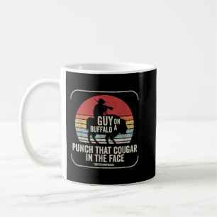 Retro Vintage Guy On A Buffalo Possum Possee  Coffee Mug