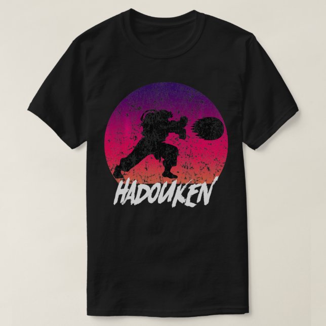 Retro Vintage Hadouken Fighter  T-Shirt (Design Front)