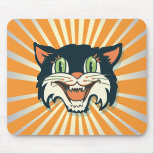 Retro Vintage Halloween Cat Mouse Mat